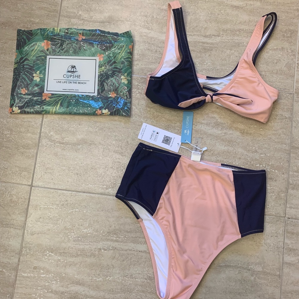 Cupshe LOST IN THE DREAM HIGH-WAISTED BIKINI SET S